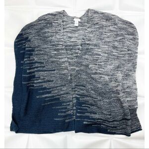Pure Jill J Jill Sz XS S Navy Blue Marled Knit Sweater Ruana Poncho Cardigan